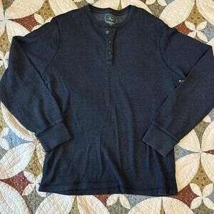 G.H. Bass & Co. grey long sleeve Henley shirt Size M granola fisherman outdoors